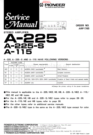 Pioneer-A225-int-sm 维修电路原理图.pdf