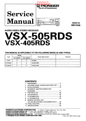 Pioneer-VSX505RDS-avr-sm 维修电路原理图.pdf