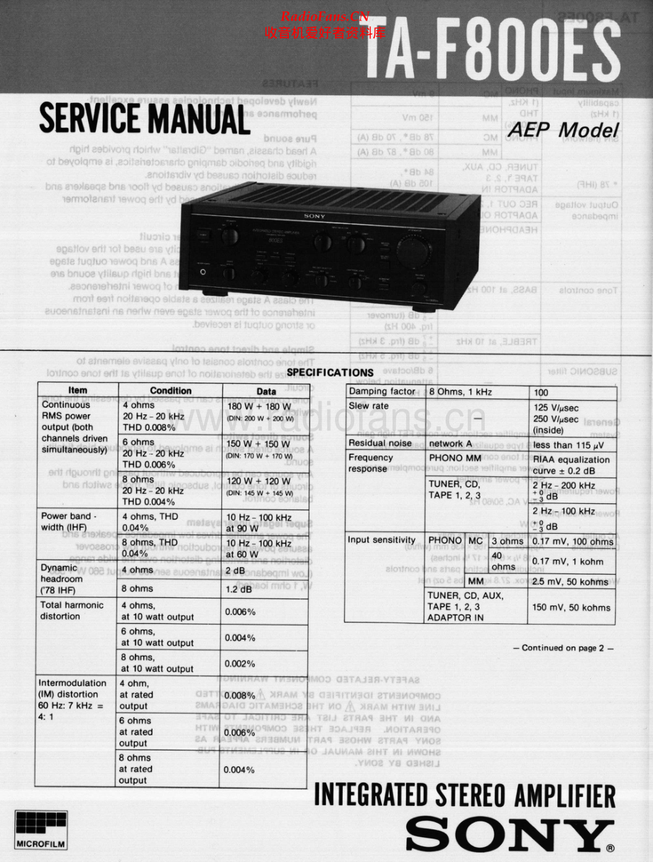 Sony-TAF800ES-int-sm 维修电路原理图.pdf_第1页