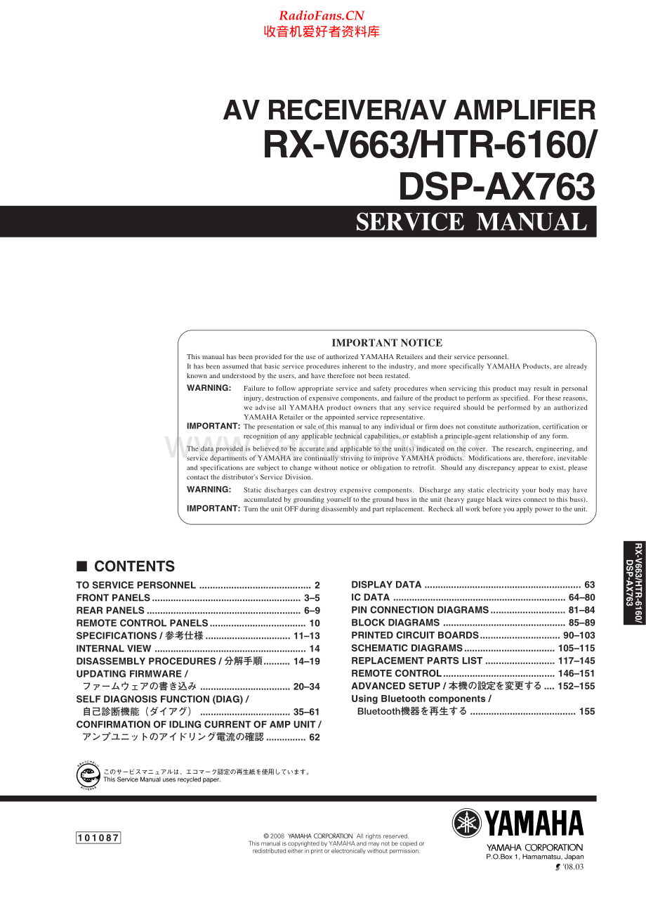 Yamaha-HTR6160-avr-sm 维修电路原理图.pdf_第1页