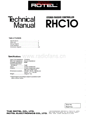 Rotel-RHC10-spc-sm 维修电路原理图.pdf