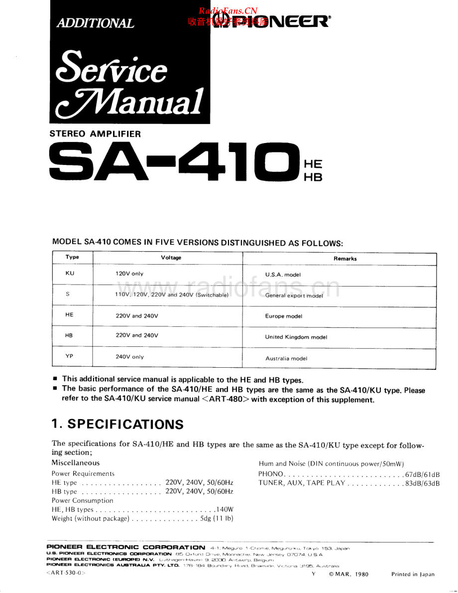 Pioneer-SA410-int-sm 维修电路原理图.pdf_第1页