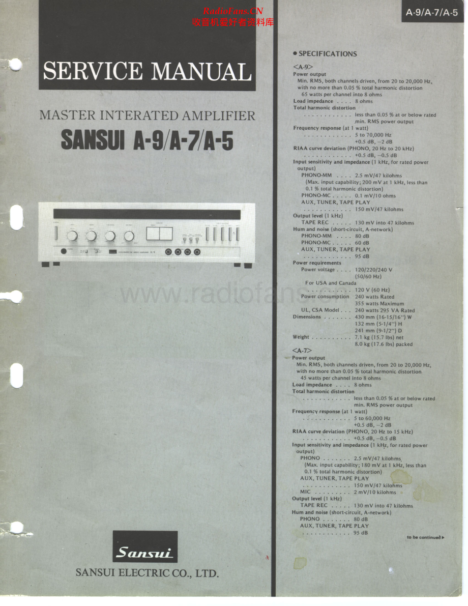 Sansui-A5-int-sm 维修电路原理图.pdf_第1页