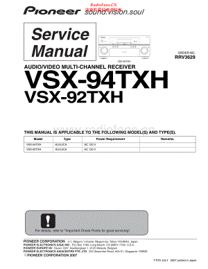 Pioneer-VSX92TXH-avr-sm 维修电路原理图.pdf