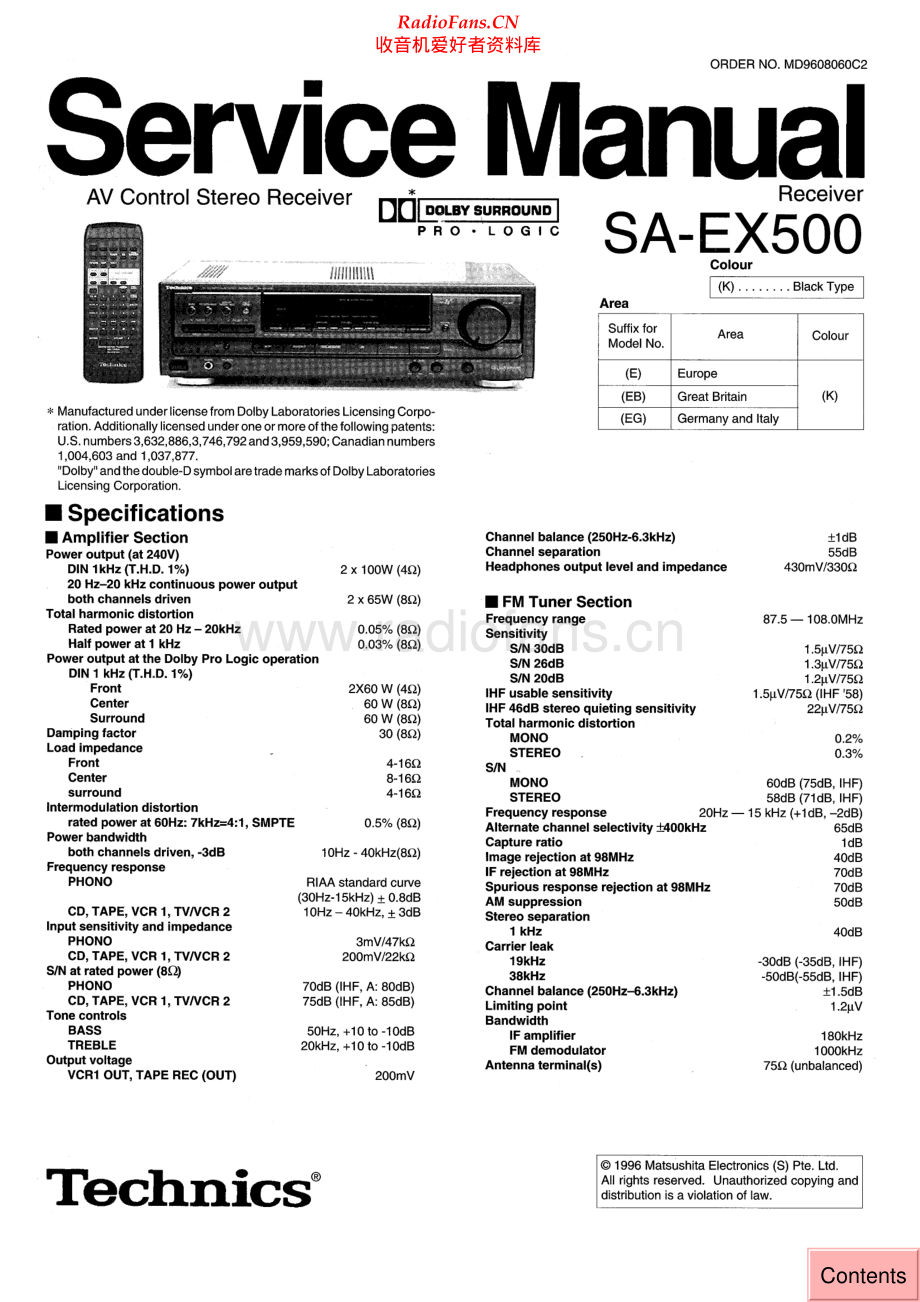 Technics-SAEX500-avr-sm 维修电路原理图.pdf_第1页