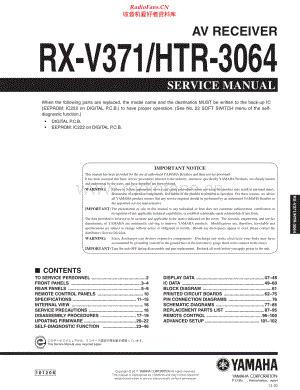 Yamaha-RXV371-avr-sm(1) 维修电路原理图.pdf