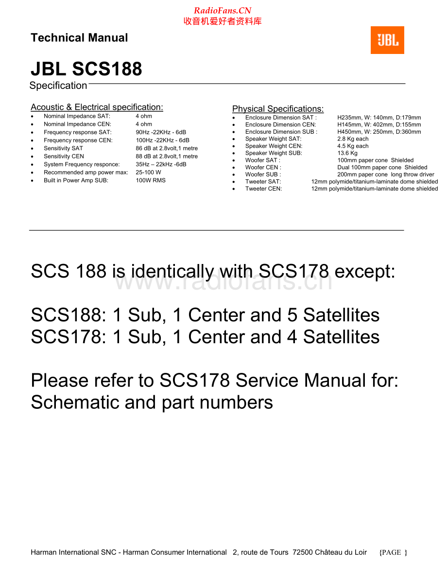 JBL-SCS188-sub-sm 维修电路原理图.pdf_第1页