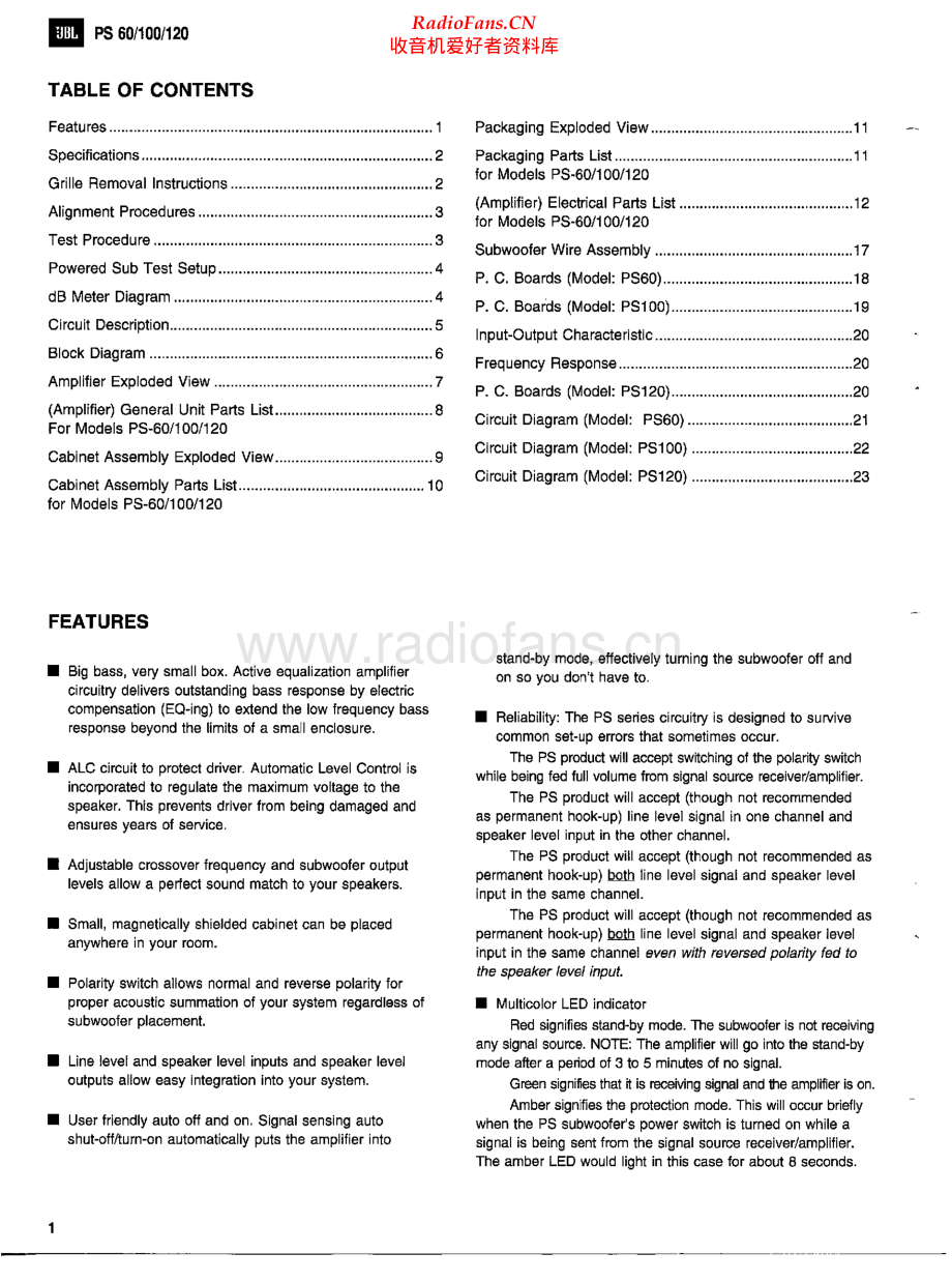 JBL-PS100-sub-sm 维修电路原理图.pdf_第2页