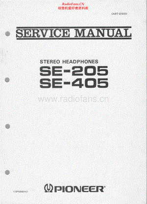 Pioneer-SE405-hp-sm 维修电路原理图.pdf