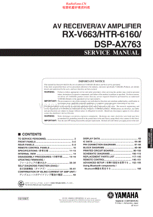 Yamaha-DSPAX763-avr-sm 维修电路原理图.pdf