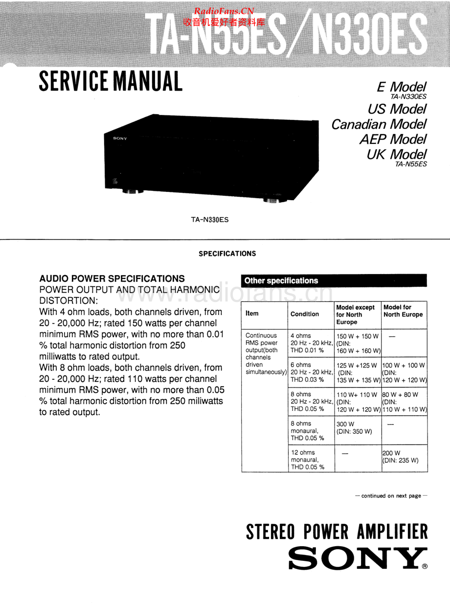Sony-TAN330ES-pwr-sm 维修电路原理图.pdf_第1页