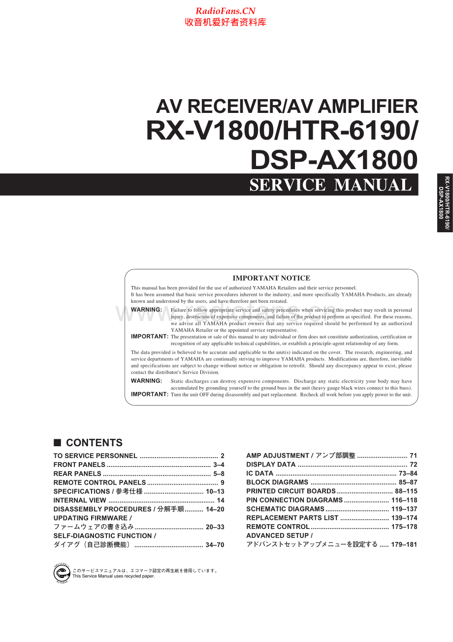 Yamaha-HTR6190-avr-sm 维修电路原理图.pdf_第1页