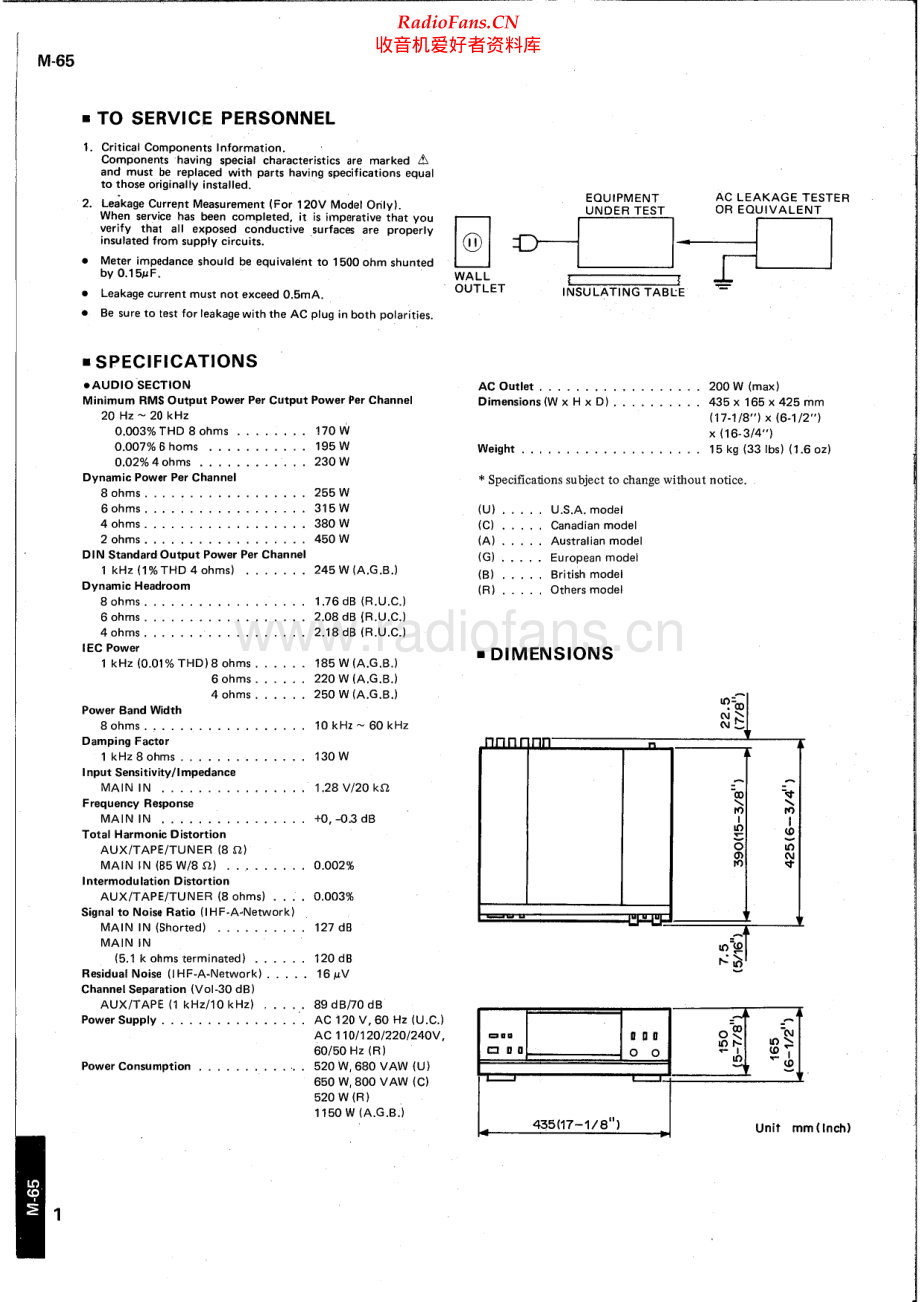 Yamaha-M65-pwr-sm 维修电路原理图.pdf_第2页