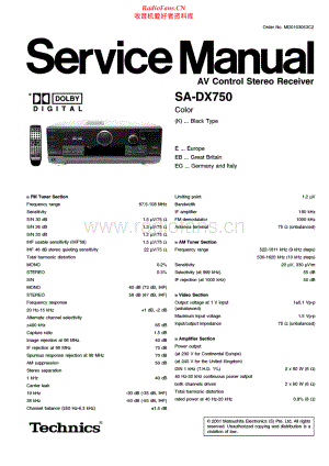 Technics-SADX750-avr-sm 维修电路原理图.pdf