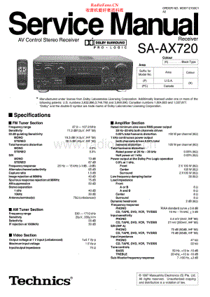 Technics-SAAX720-avr-sm 维修电路原理图.pdf