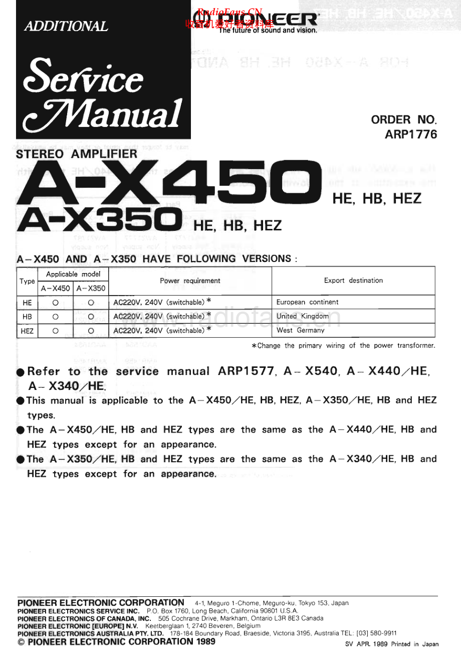 Pioneer-AX450-int-sm 维修电路原理图.pdf_第1页