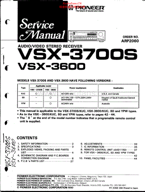 Pioneer-VSX3600-avr-sch 维修电路原理图.pdf