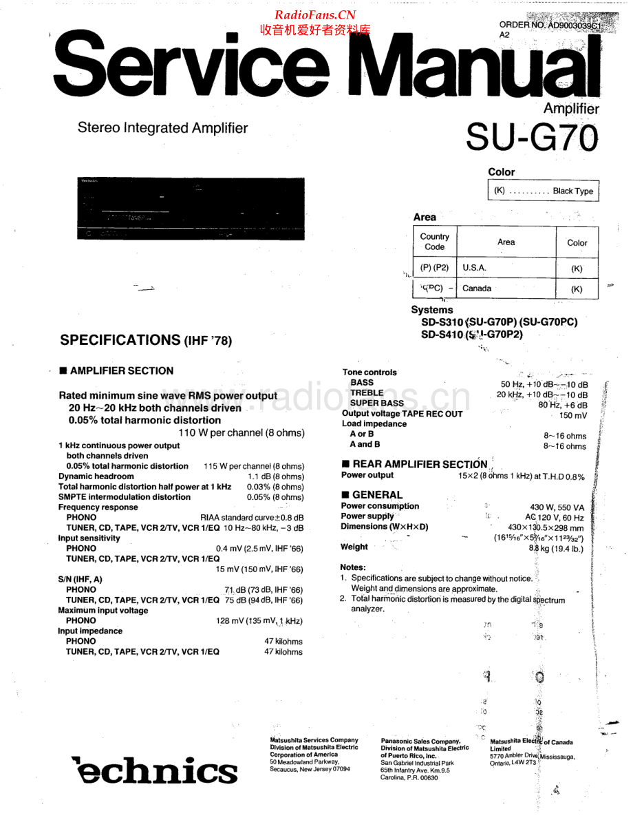 Technics-SUG70-int-sm(1) 维修电路原理图.pdf_第1页