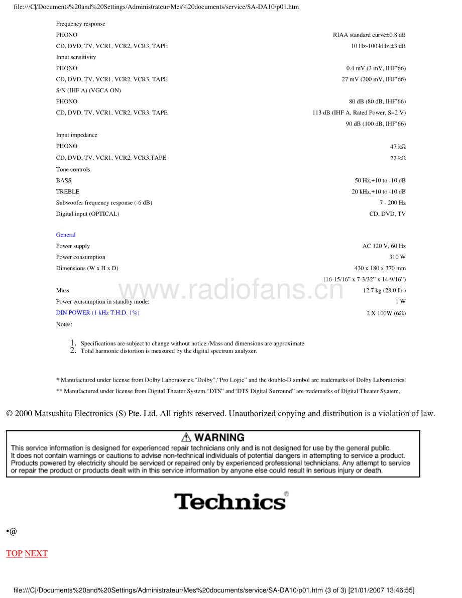 Technics-SADA10-avr-sch 维修电路原理图.pdf_第3页