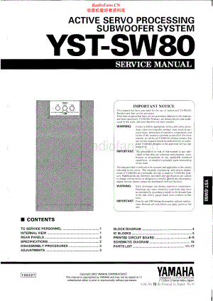 Yamaha-YSTSW80-sub-sm 维修电路原理图.pdf