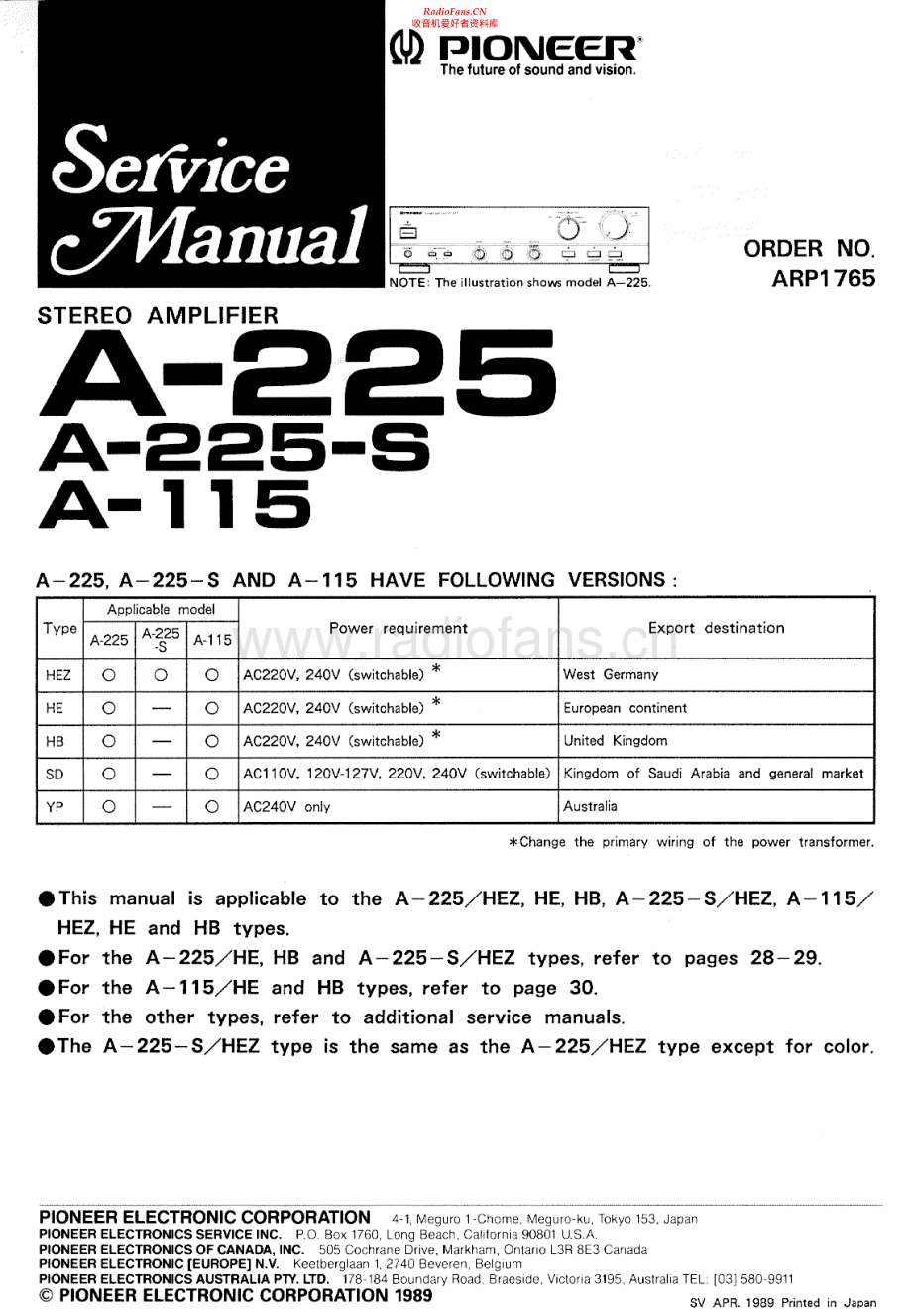 Pioneer-A225S-int-sm 维修电路原理图.pdf_第1页