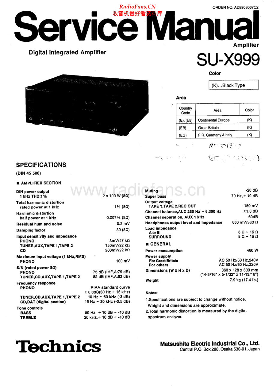 Technics-SUX999-int-sm 维修电路原理图.pdf_第1页