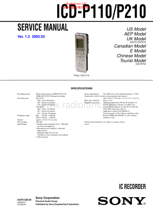Sony-ICDP210-icr-sm 维修电路原理图.pdf