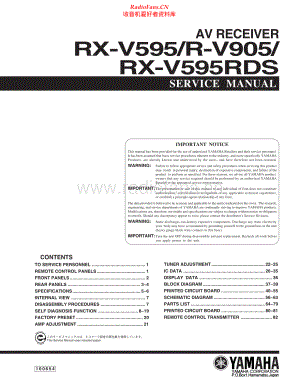 Yamaha-RXV595RDS-avr-sm 维修电路原理图.pdf