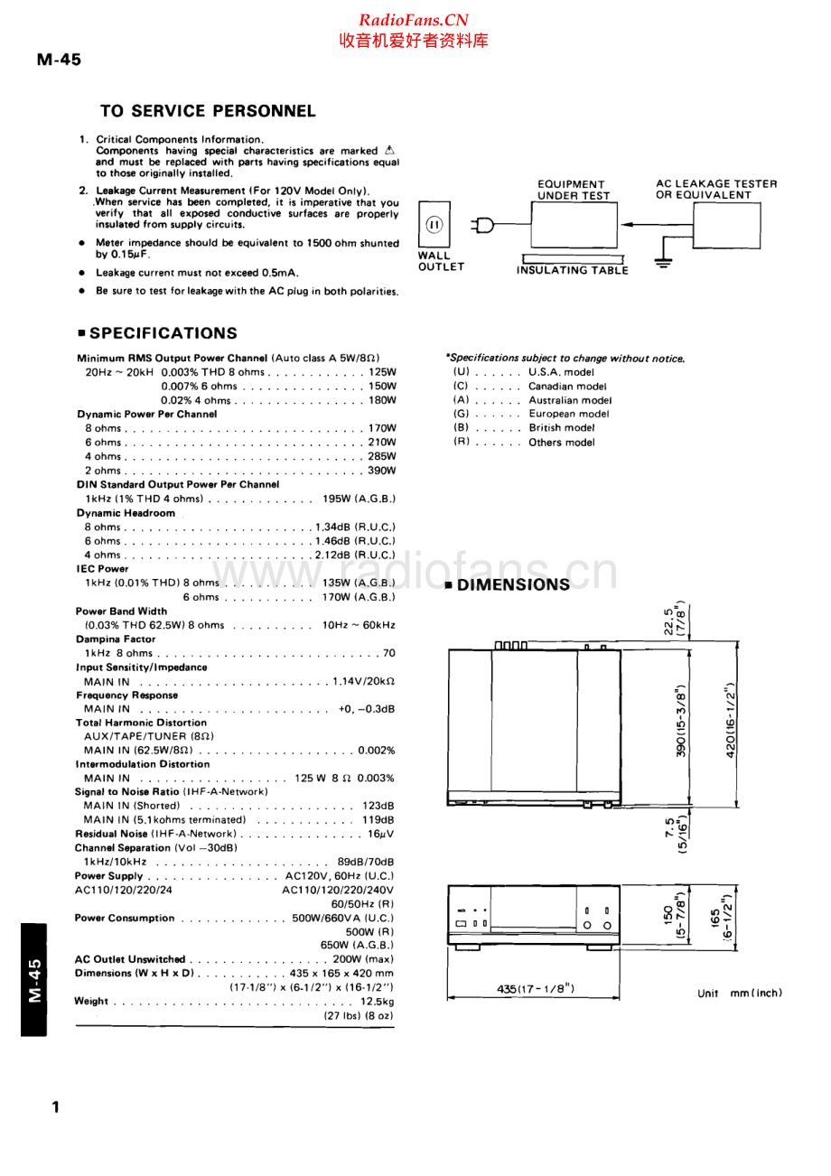 Yamaha-M45-pwr-sm 维修电路原理图.pdf_第2页