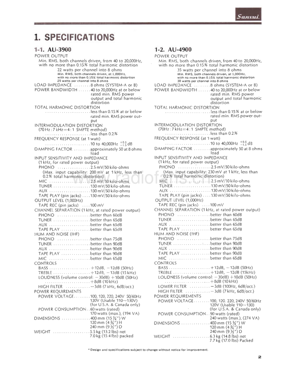 Sansui-AU4900-int-sm 维修电路原理图.pdf_第3页