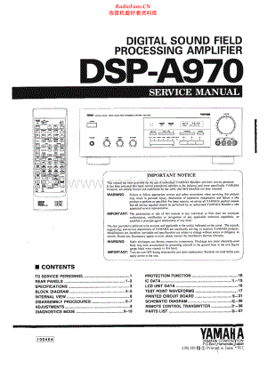 Yamaha-DSPA970-avr-sm 维修电路原理图.pdf