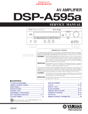 Yamaha-DSPA595-avr-sm 维修电路原理图.pdf