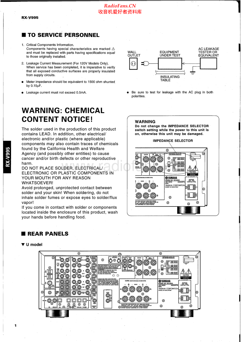 Yamaha-RXV995-avr-sm(1) 维修电路原理图.pdf_第2页
