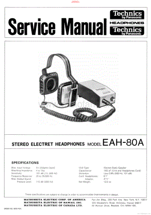 Technics-EAH80A-hp-sm 维修电路原理图.pdf