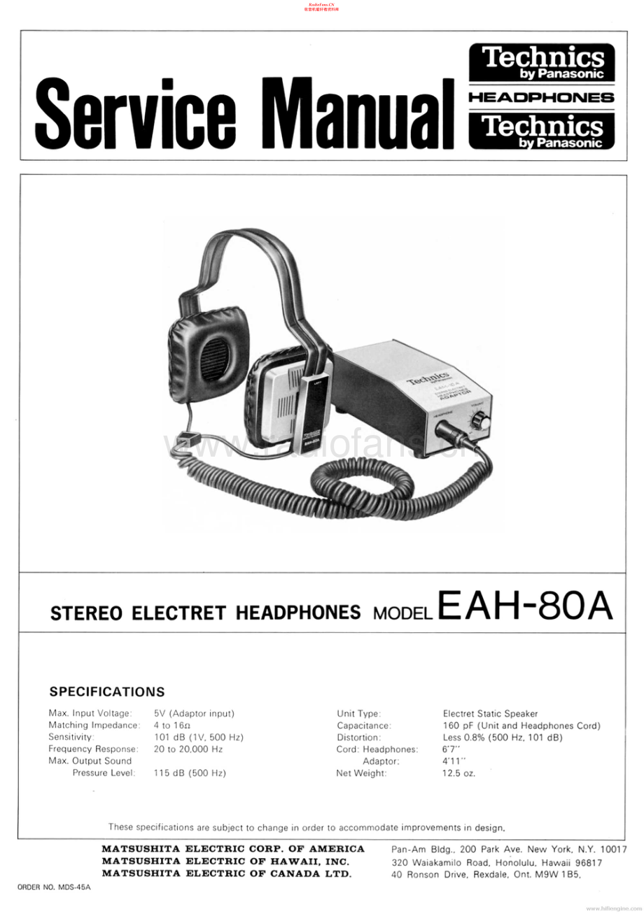 Technics-EAH80A-hp-sm 维修电路原理图.pdf_第1页
