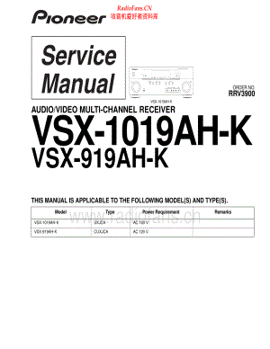 Pioneer-VSX1019AHK-avr-sm 维修电路原理图.pdf