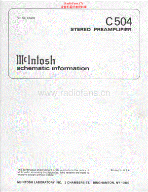 McIntosh-C504-pre-sch 维修电路原理图.pdf