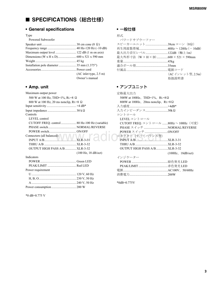Yamaha-MSR800W-sub-sm 维修电路原理图.pdf_第3页