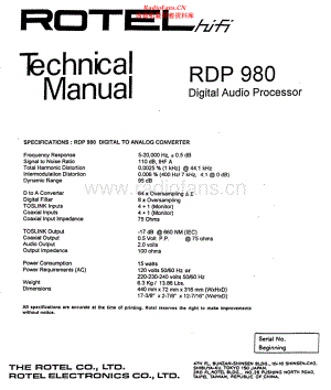 Rotel-RDP980-dap-sm 维修电路原理图.pdf