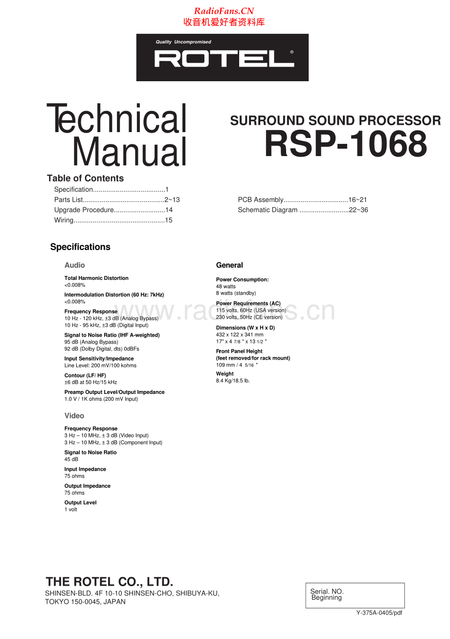 Rotel-RSP1068-avr-sm 维修电路原理图.pdf_第1页