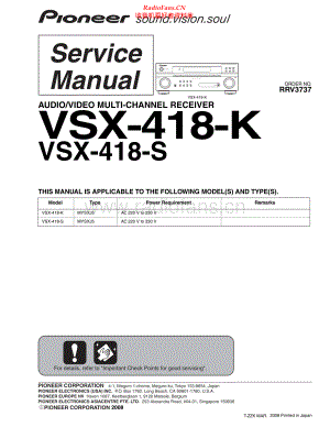 Pioneer-VSX418S-avr-sm 维修电路原理图.pdf