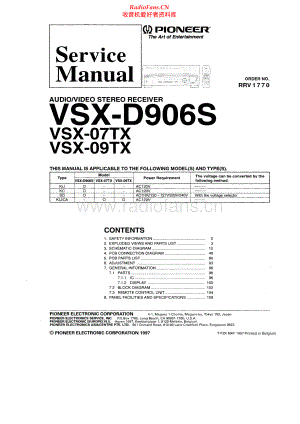 Pioneer-VSX07TX-avr-sm 维修电路原理图.pdf