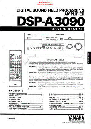 Yamaha-DSPA3090-avr-sm 维修电路原理图.pdf