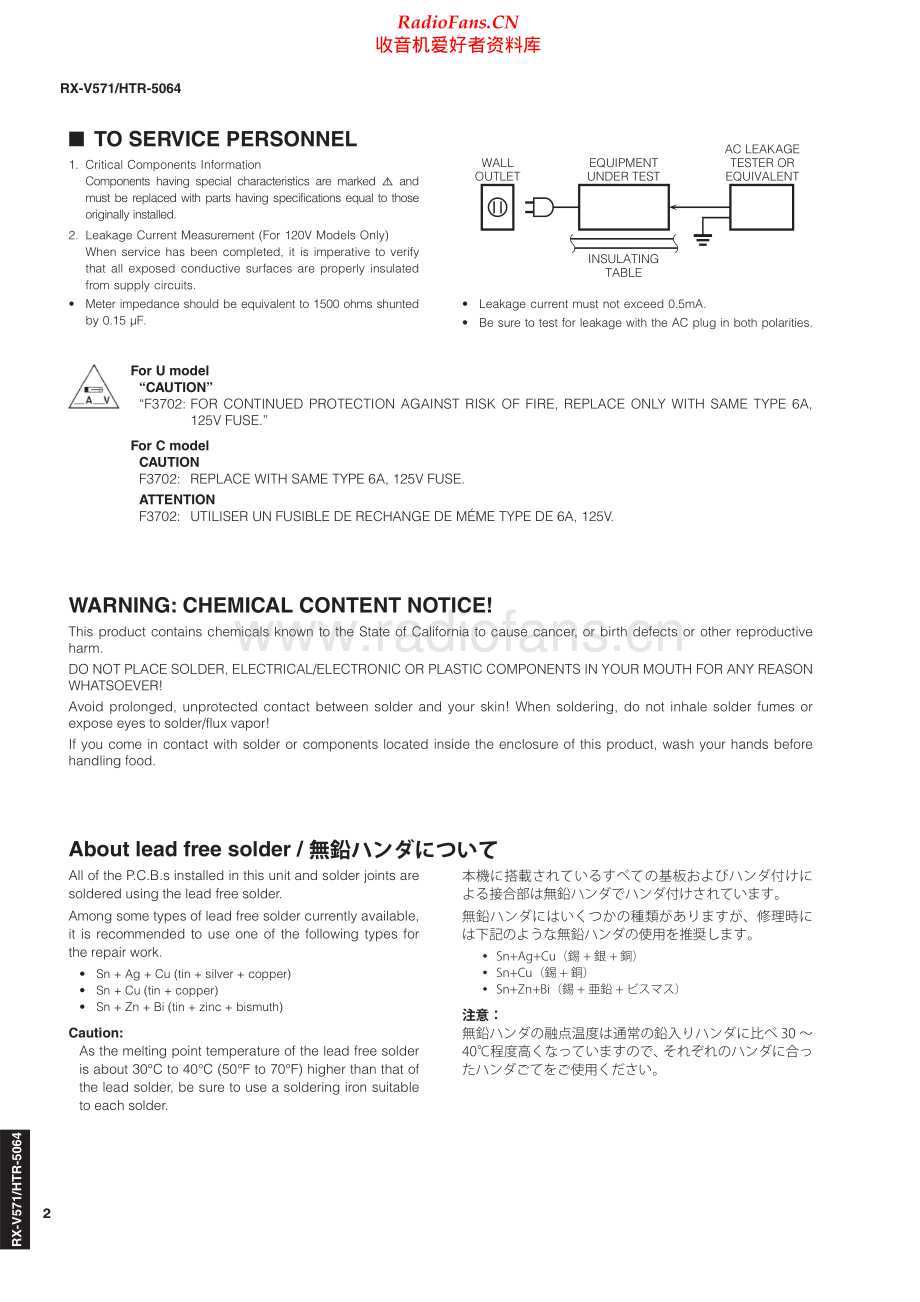 Yamaha-RXV571-avr-sm 维修电路原理图.pdf_第2页