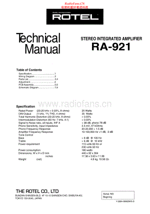 Rotel-RA921-int-sm 维修电路原理图.pdf