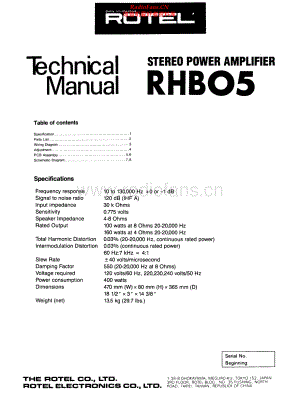 Rotel-RHB05-pwr-sm 维修电路原理图.pdf