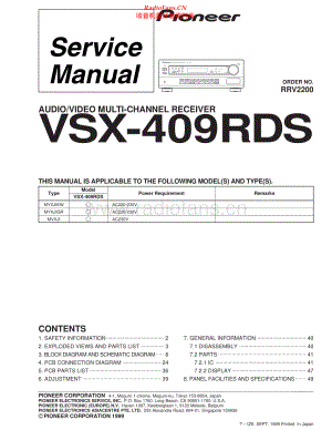 Pioneer-VSX409RDS-avr-sm 维修电路原理图.pdf