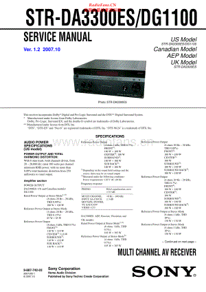 Sony-STRDA3300ES-avr-sm 维修电路原理图.pdf