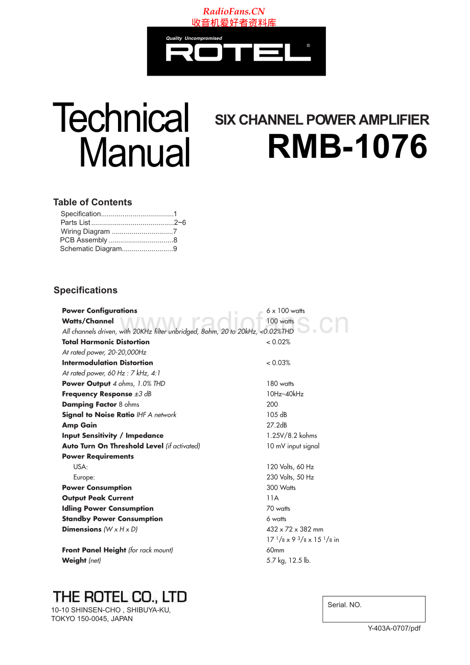 Rotel-RMB1076-pwr-sm 维修电路原理图.pdf_第1页