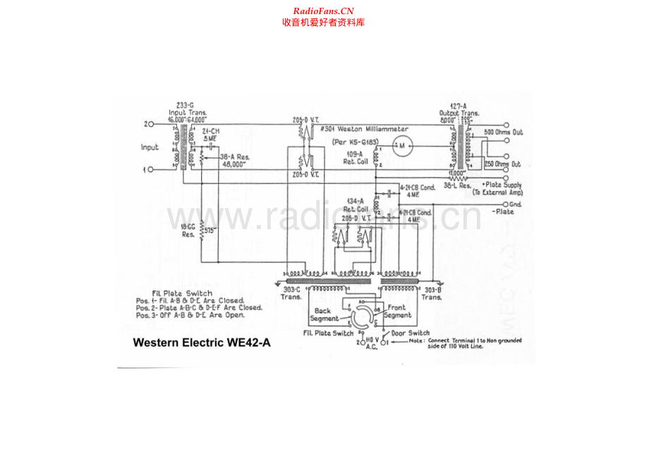 WesternElectric-WE42A-amp-sch 维修电路原理图.pdf_第1页